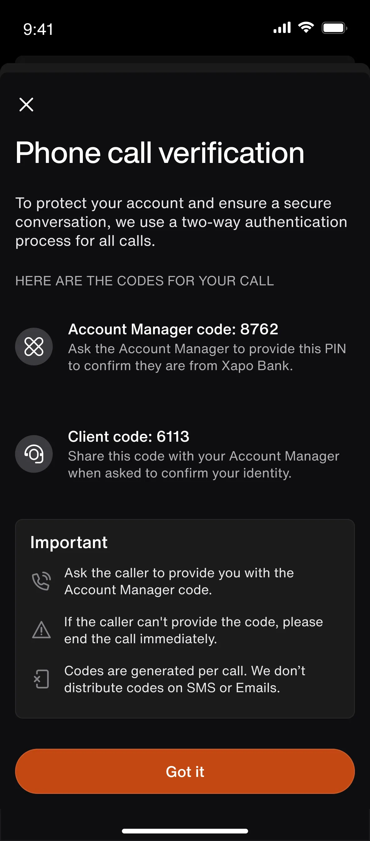 Never wonder, "Is this really Xapo Bank calling?" again Image 2